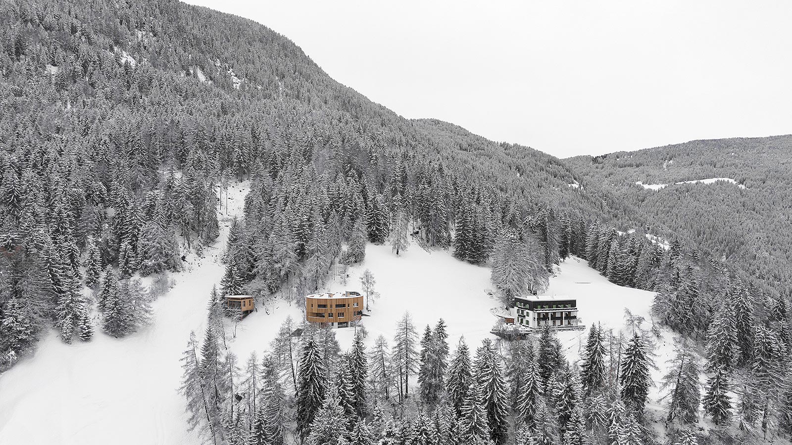 Panoramica invernale hotel Briol a Barbiano