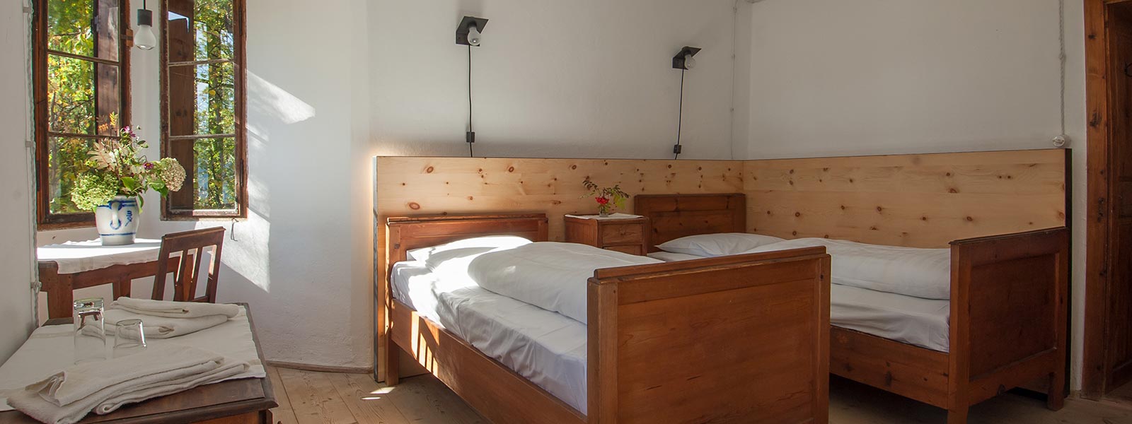 die Betten der Ferienwohnung Pia des Briol in Barbian
